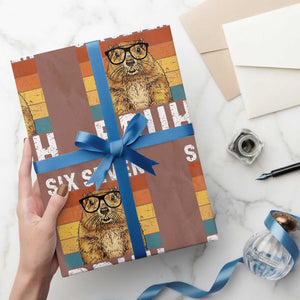 67 Groundhog Meme Wrapping Paper Roll Funny Six Seven Bruh Groundhog Day TS14 Mocha Print Your Wear