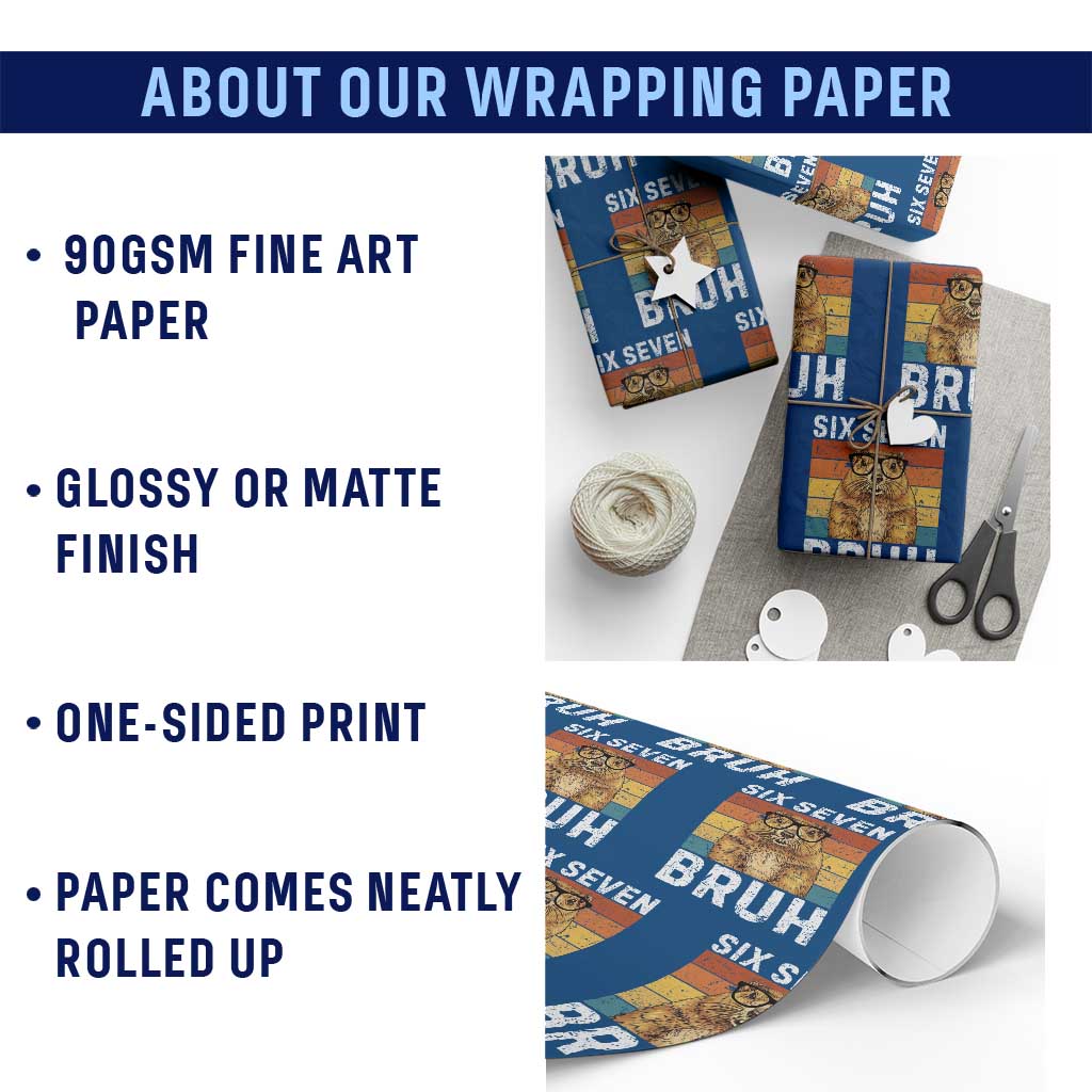 67 Groundhog Meme Wrapping Paper Roll Funny Six Seven Bruh Groundhog Day TS14 Print Your Wear