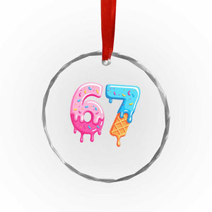 67 Ice Cream Drip Meme Crystal Glass Ornament Funny Six Seven Gen Alpha Slang TS10 Print Your Wear