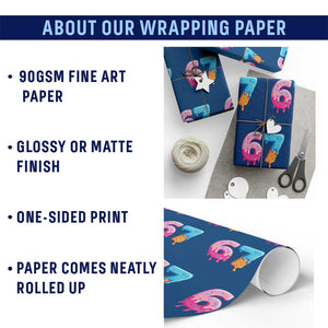 67 Ice Cream Drip Meme Wrapping Paper Roll Funny Six Seven Gen Alpha Slang TS10 Print Your Wear