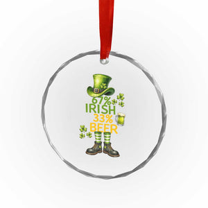 67 Irish 33 Beer Crystal Glass Ornament Funny Six Seven Leprechaun Drinking Beer Lover TS14 Print Your Wear