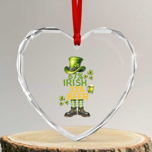 67 Irish 33 Beer Heart Crystal Glass Ornament Funny Six Seven Leprechaun Drinking Beer Lover TS14 Transparent Glass 3'' Heart Print Your Wear