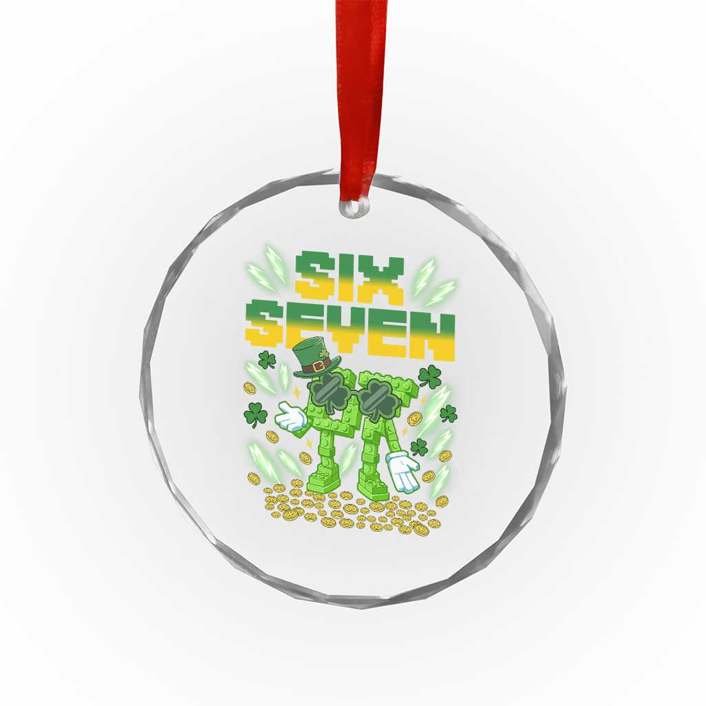 67 Italian Brainrot St Patricks Day Crystal Glass Ornament Funny Six Seven Leprechaun Playing Baseball Meme TS14 Print Your Wear