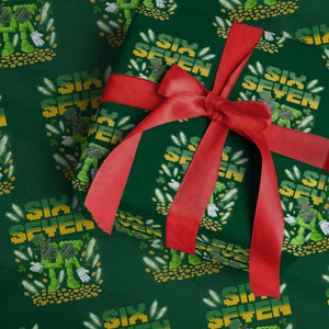 67 Italian Brainrot St Patricks Day Wrapping Paper Roll Funny Six Seven Leprechaun Playing Baseball Meme TS14 Green Print Your Wear