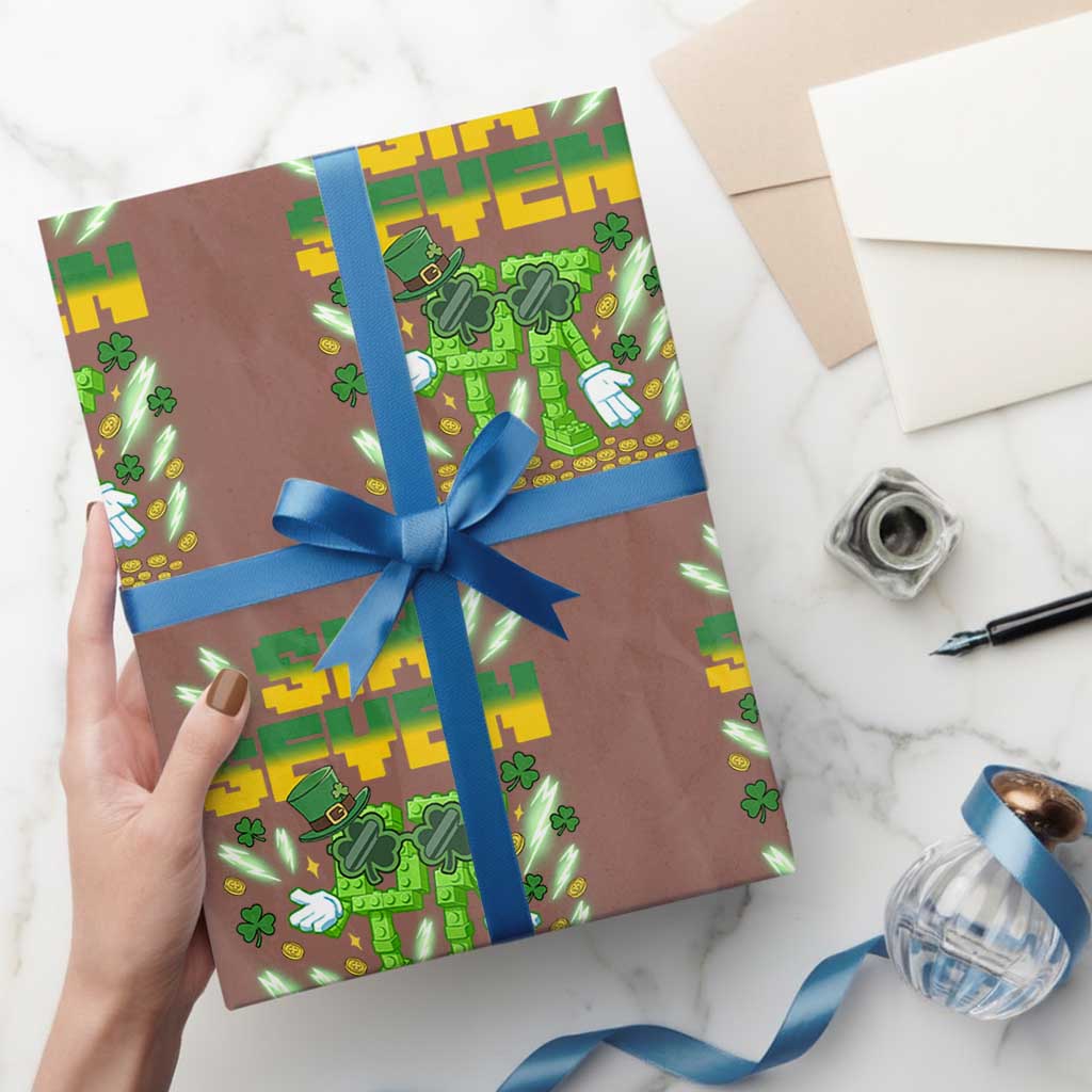 67 Italian Brainrot St Patricks Day Wrapping Paper Roll Funny Six Seven Leprechaun Playing Baseball Meme TS14 Mocha Print Your Wear