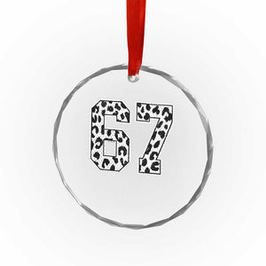 67 Jersey Number Crystal Glass Ornament Funny Six Seven Meme Y2k Leopard Number TS10 Print Your Wear