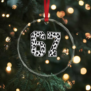 67 Jersey Number Crystal Glass Ornament Funny Six Seven Meme Y2k Leopard Number TS10 Print Your Wear