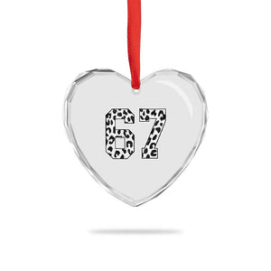67 Jersey Number Heart Crystal Glass Ornament Funny Six Seven Meme Y2k Leopard Number TS10 Print Your Wear