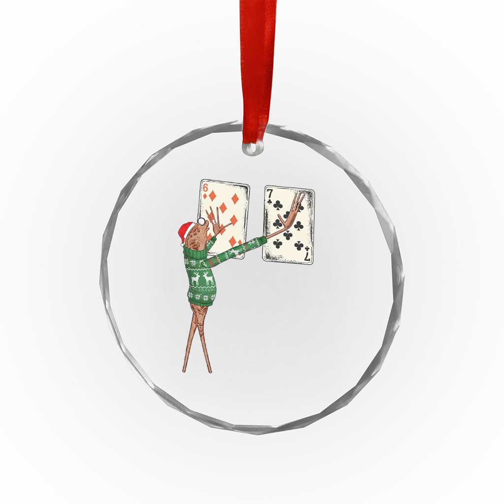 67 Marcus The Worm Poker Game Christmas Crystal Glass Ornament Funny Six Seven Meme Playing Cards Holiday Vibe TS14 Print Your Wear