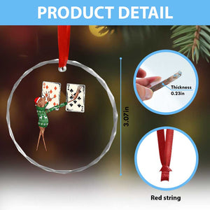 67 Marcus The Worm Poker Game Christmas Crystal Glass Ornament Funny Six Seven Meme Playing Cards Holiday Vibe TS14 Print Your Wear