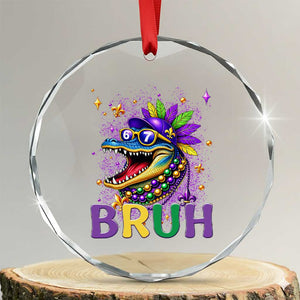 67 Mardi Gras Crystal Glass Ornament Funny Alligator Six Seven Bruh Meme TS14 Transparent Glass 3'' Circle Print Your Wear