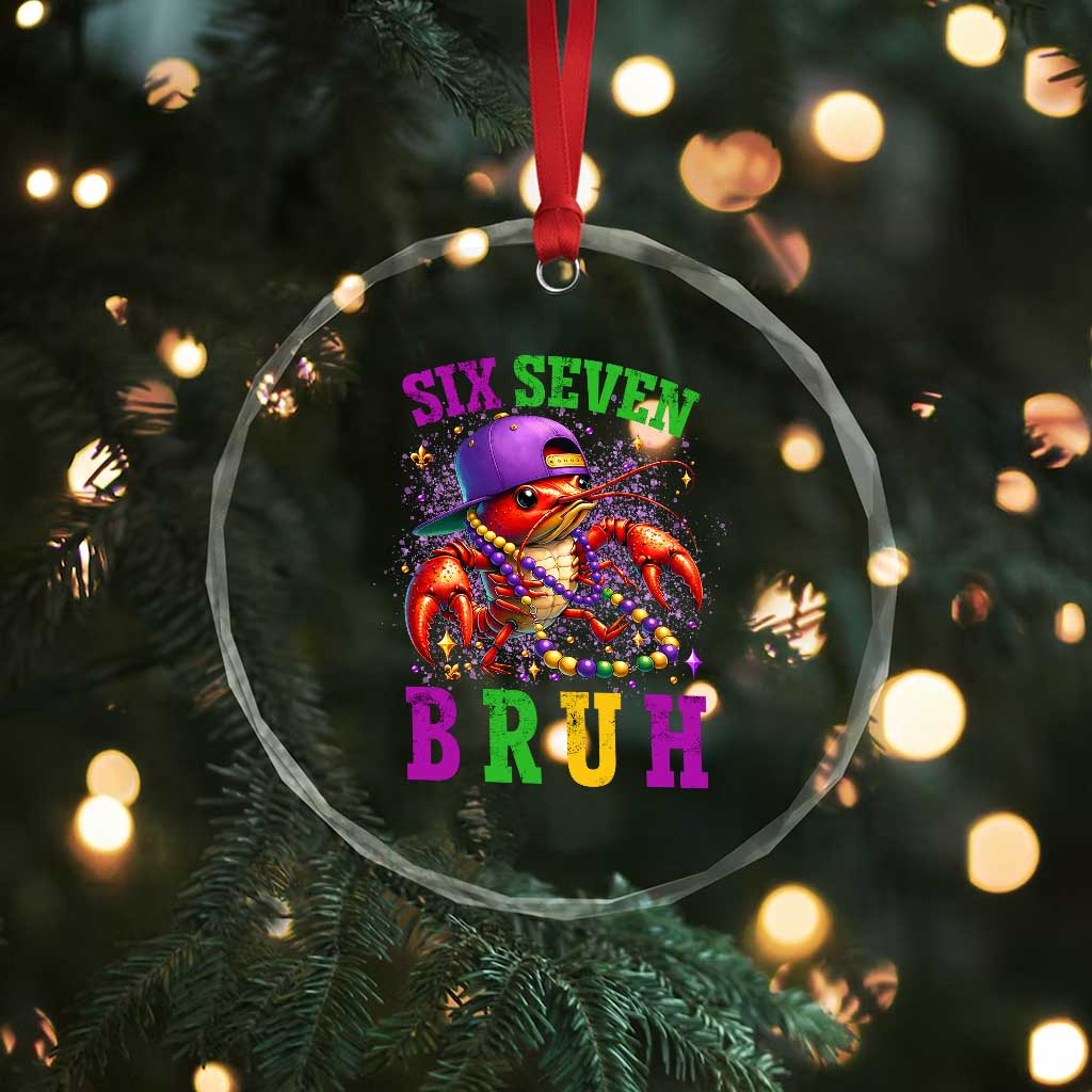 67 Mardi Gras Crystal Glass Ornament Funny Crawfish Six Seven Bruh Meme TS14 Print Your Wear