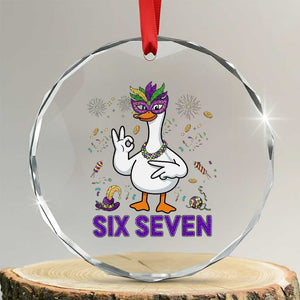 67 Mardi Gras Crystal Glass Ornament Funny Goose Meme Carnival Trendy TS14 Transparent Glass 3'' Circle Print Your Wear