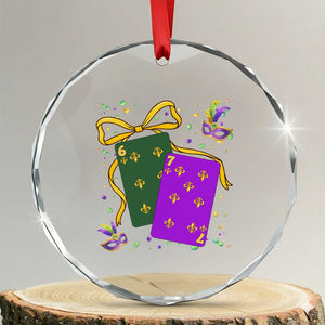 67 Mardi Gras Crystal Glass Ornament Funny Six Seven Playing Cards Meme TS14 Transparent Glass 3'' Circle Print Your Wear