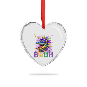 67 Mardi Gras Heart Crystal Glass Ornament Funny Alligator Six Seven Bruh Meme TS14 Print Your Wear