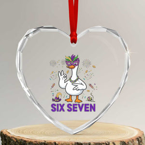 67 Mardi Gras Heart Crystal Glass Ornament Funny Goose Meme Carnival Trendy TS14 Transparent Glass 3'' Heart Print Your Wear