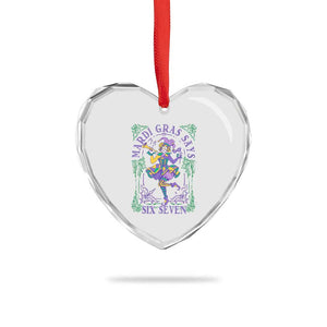 67 Mardi Gras Heart Crystal Glass Ornament Funny Six Seven Carnival Trendy TS14 Print Your Wear