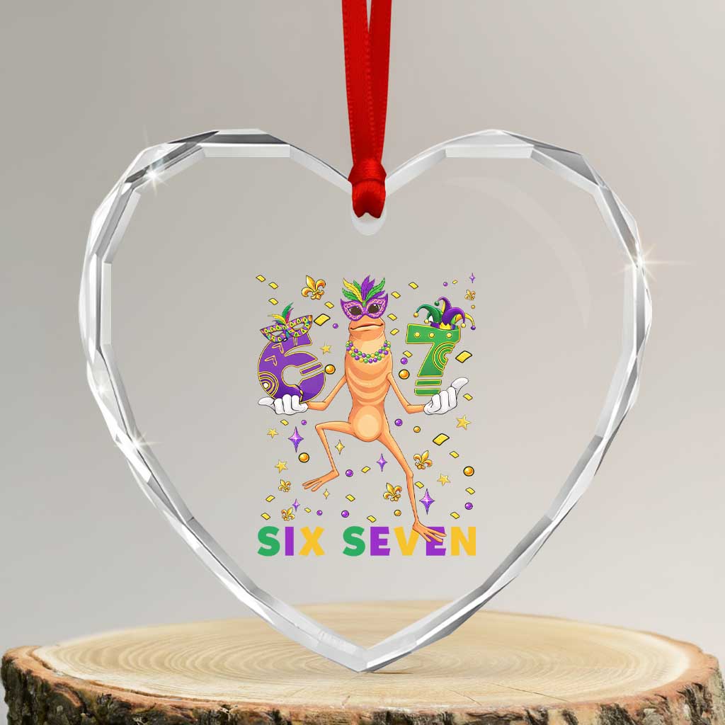67 Mardi Gras Heart Crystal Glass Ornament Marcus The Worm Carnival Trendy Meme TS14 Transparent Glass 3'' Heart Print Your Wear