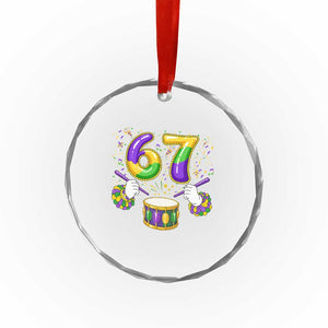 67 Mardi Gras Meme Crystal Glass Ornament Funny Six Seven Carnival Trendy TS14 Print Your Wear