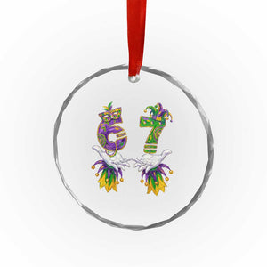 67 Mardi Gras Meme Crystal Glass Ornament Funny Six Seven Hand Carnival Trendy TS14 Print Your Wear
