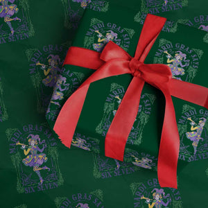 67 Mardi Gras Wrapping Paper Roll Funny Six Seven Carnival Trendy TS14 Green Print Your Wear
