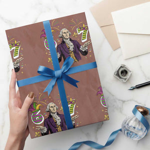 67 Mardi Gras Wrapping Paper Roll Funny Six Seven George Washington Meme TS14 Mocha Print Your Wear