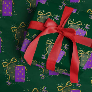 67 Mardi Gras Wrapping Paper Roll Funny Six Seven Playing Cards Meme TS14 Green Print Your Wear
