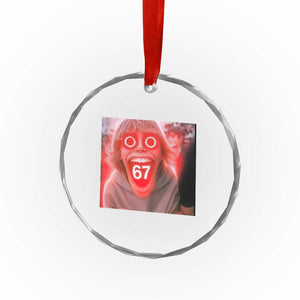 67 Mason Kid Glitchcore Graphic Crystal Glass Ornament Screaming Boy Six Seven Viral Meme Devil Edit TS02 Print Your Wear