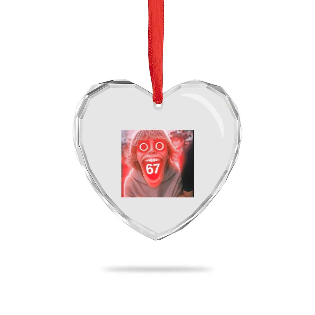 67 Mason Kid Glitchcore Graphic Heart Crystal Glass Ornament Screaming Boy Six Seven Viral Meme Devil Edit TS02 Print Your Wear