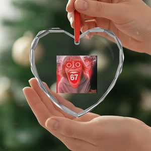 67 Mason Kid Glitchcore Graphic Heart Crystal Glass Ornament Screaming Boy Six Seven Viral Meme Devil Edit TS02 Print Your Wear