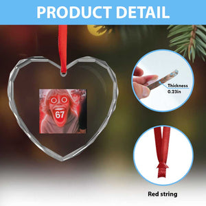 67 Mason Kid Glitchcore Graphic Heart Crystal Glass Ornament Screaming Boy Six Seven Viral Meme Devil Edit TS02 Print Your Wear