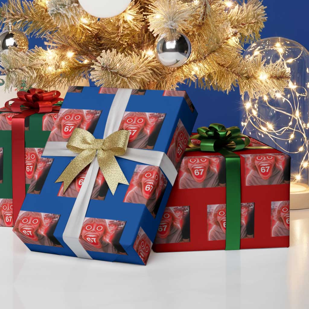 67 Mason Kid Glitchcore Graphic Wrapping Paper Roll Screaming Boy Six Seven Viral Meme Devil Edit TS02 Print Your Wear