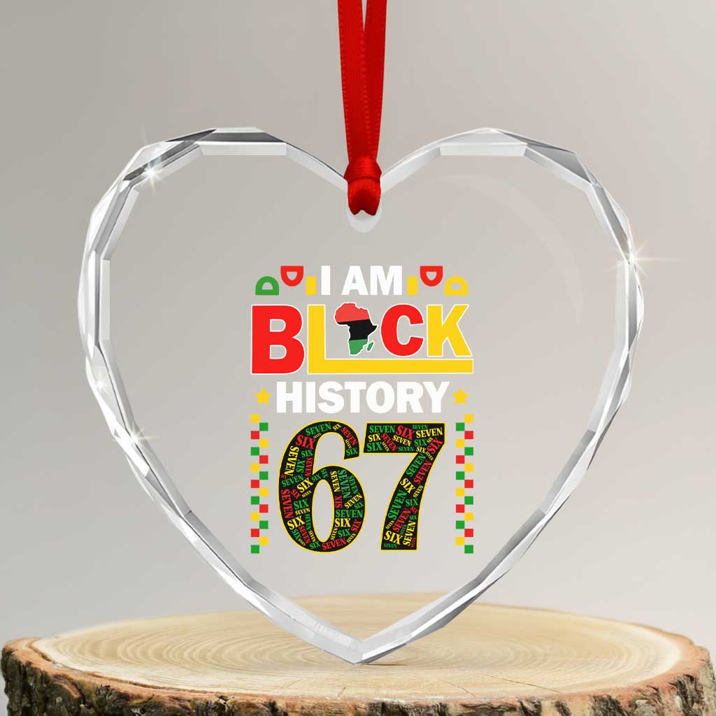 67 Meme Black History Month Heart Crystal Glass Ornament African American Pride TS12 Transparent Glass 3'' Heart Print Your Wear