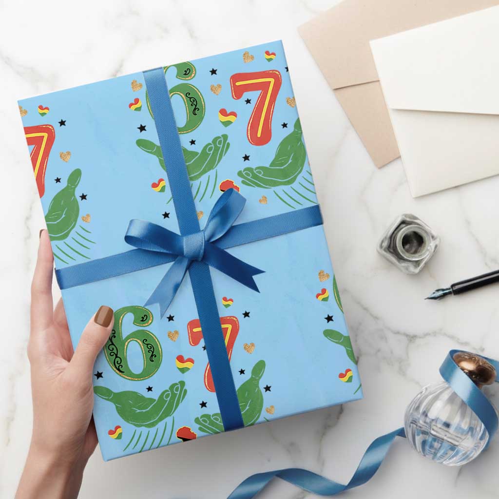 67 Meme Black History Month Wrapping Paper Roll African American Gift TS12 Light Blue Print Your Wear
