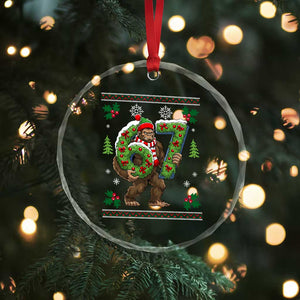 67 Meme Christmas Bigfoot Crystal Glass Ornament Funny Six Seven Wreath Sasquatch Holiday Gag Gift TS02 Print Your Wear