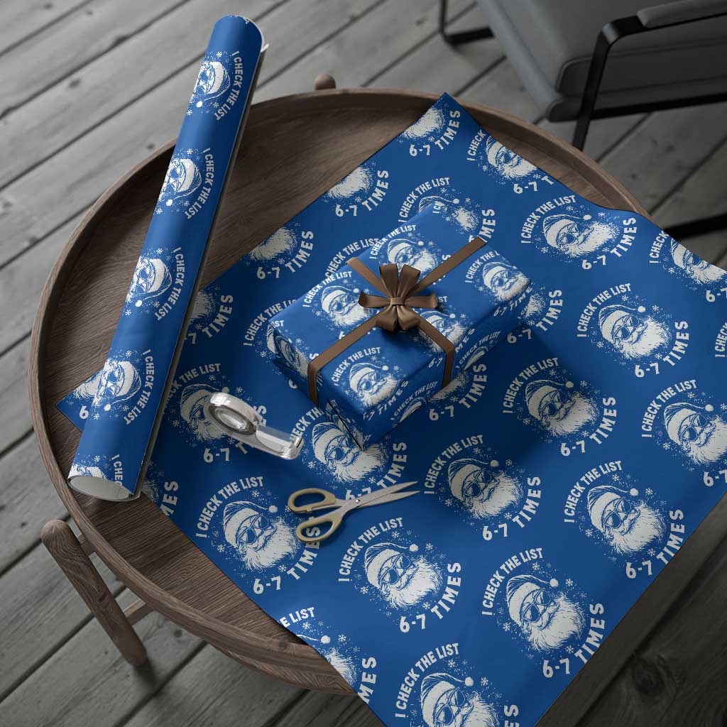 67 Meme Christmas Santa Wrapping Paper Roll Funny I Check The List 67 Times TS11 Blue Print Your Wear