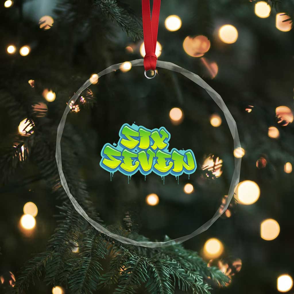 67 Meme Crystal Glass Ornament Six Seven Funny Gen Alpha Slang Saying TS10 Print Your Wear