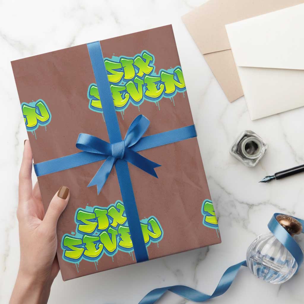 67 Meme Wrapping Paper Roll Six Seven Funny Gen Alpha Slang Saying TS10 Mocha Print Your Wear