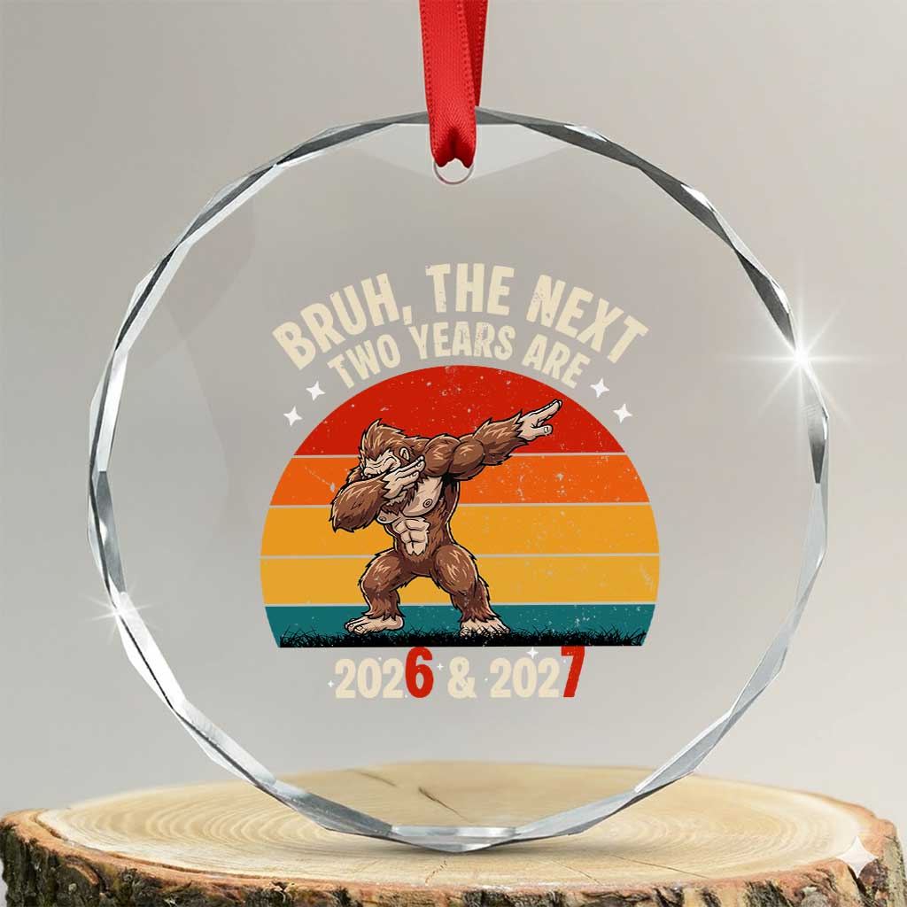 67 New Year Crystal Glass Ornament Funny Six Seven Bruh Bigfoot Meme TS14 Transparent Glass 3'' Circle Print Your Wear