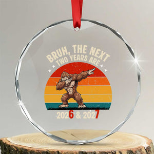 67 New Year Crystal Glass Ornament Funny Six Seven Bruh Bigfoot Meme TS14 Transparent Glass 3'' Circle Print Your Wear