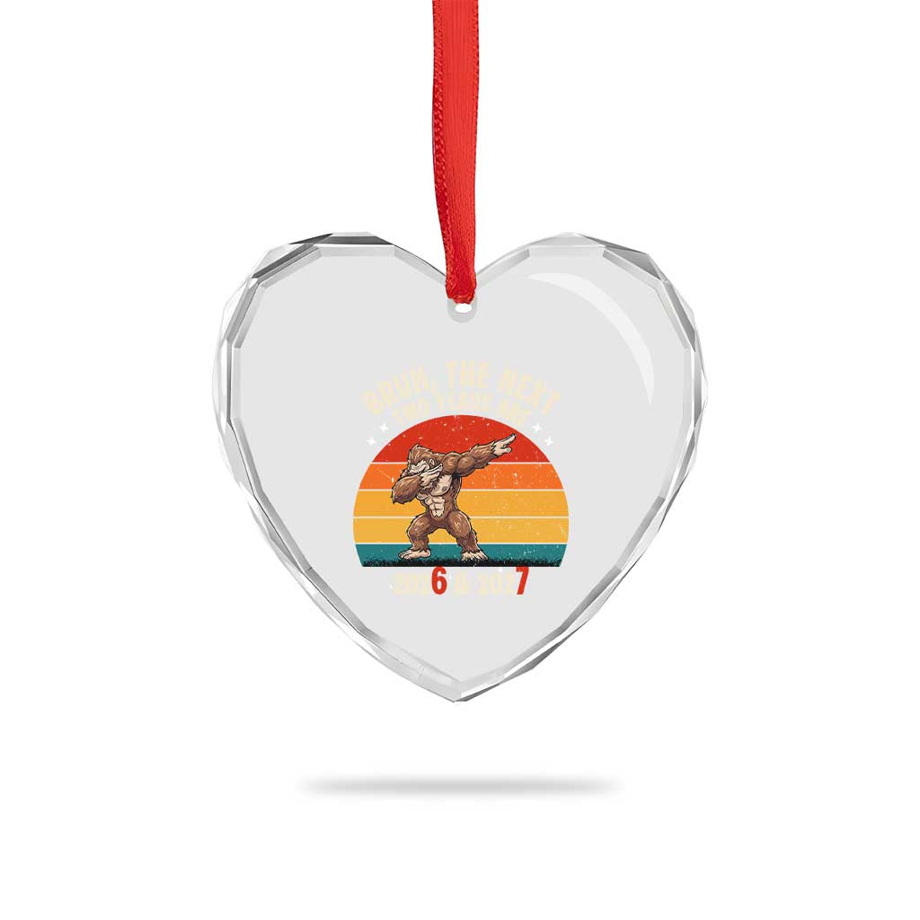 67 New Year Heart Crystal Glass Ornament Funny Six Seven Bruh Bigfoot Meme TS14 Print Your Wear