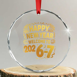 67 New Years Eve Crystal Glass Ornament Funny Six Seven 2026 Meme 6 7 Numbers Kid Gen Alpha TS10 Transparent Glass 3'' Circle Print Your Wear