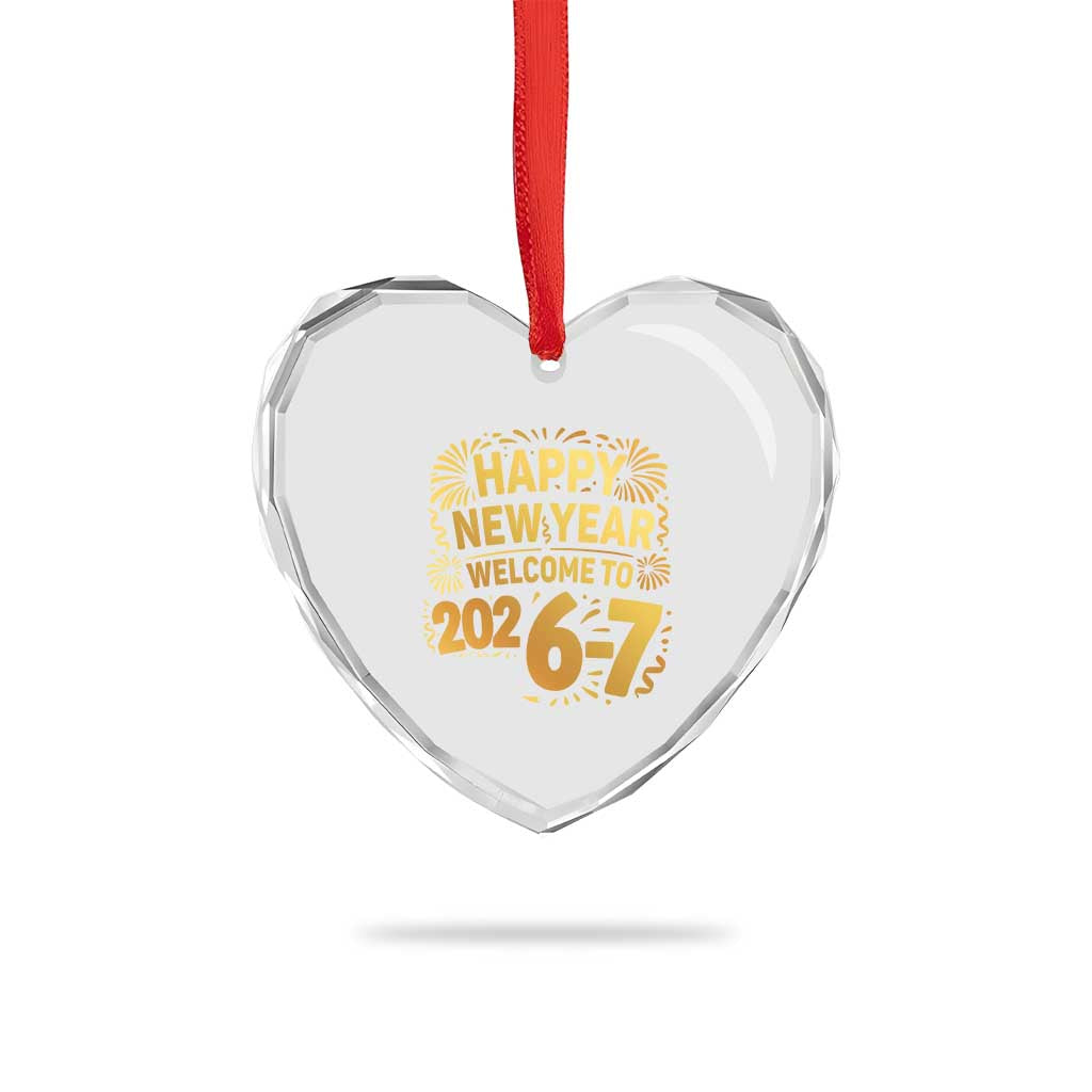 67 New Years Eve Heart Crystal Glass Ornament Funny Six Seven 2026 Meme 6 7 Numbers Kid Gen Alpha TS10 Print Your Wear