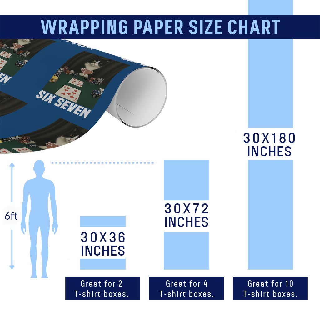67 Poker Cat Wrapping Paper Roll Funny Six Seven Meme TS14 Print Your Wear