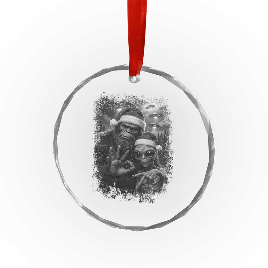 67 Six Seven Bigfoot Christmas Crystal Glass Ornament Sasquatch Ailen Selfie UFO Meme TS14 Print Your Wear
