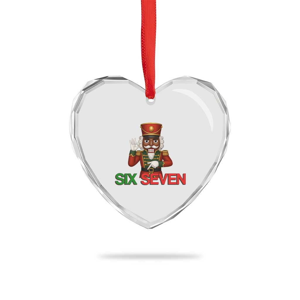 67 Six Seven Black Nutcracker Christmas Meme Heart Crystal Glass Ornament TS14 Print Your Wear