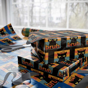 67 Six Seven Bruh Cat Meme Wrapping Paper Roll Cute Black Cat Funny Saying TS14 Black Print Your Wear