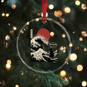 67 Six Seven Bruh Meme Crystal Glass Ornament Funny Japanese Black Cat Surfing The Great Wave Kanagawa TS14 Print Your Wear