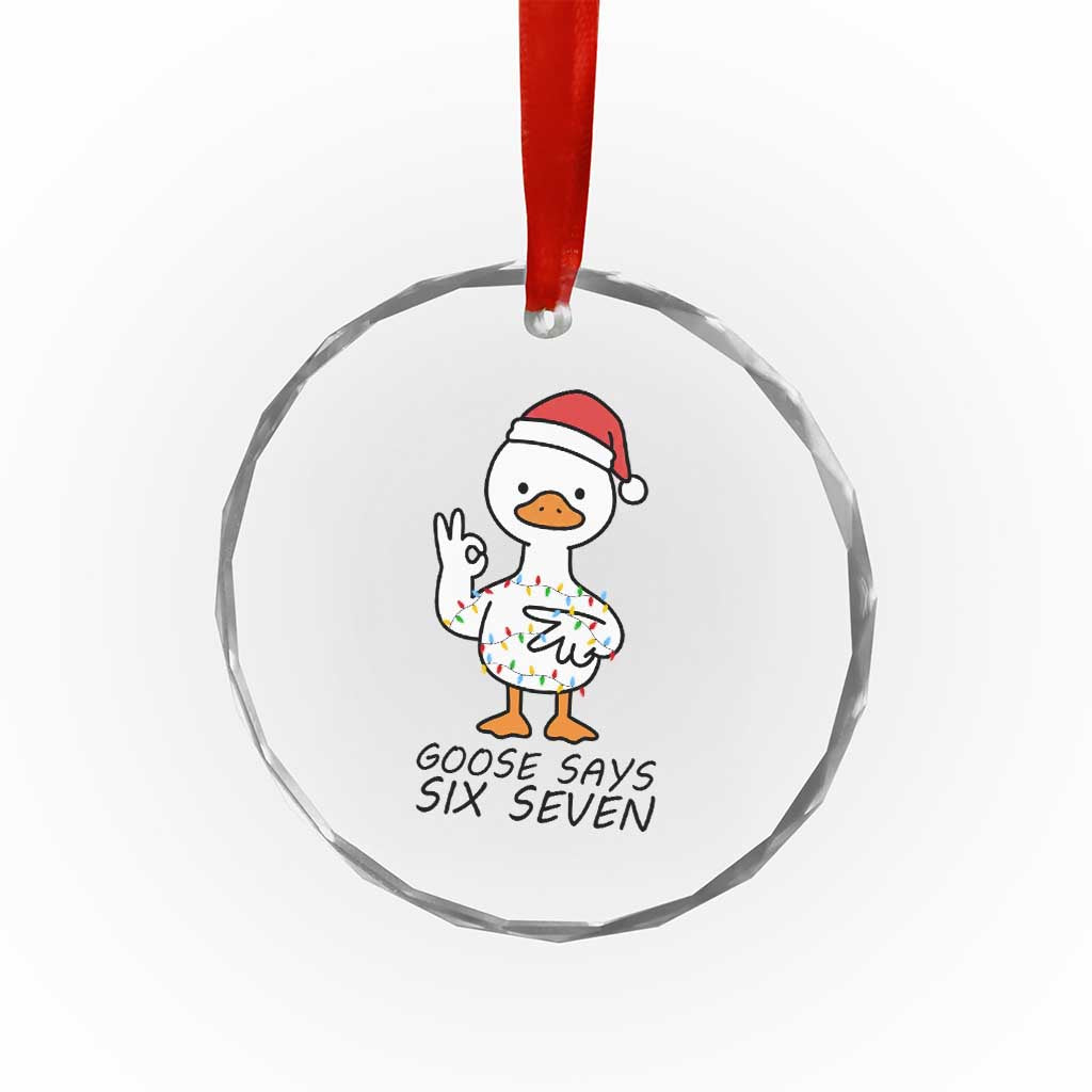 67 Six Seven Chirtsmas Meme Crystal Glass Ornament Funny Silly Goose TS14 Print Your Wear