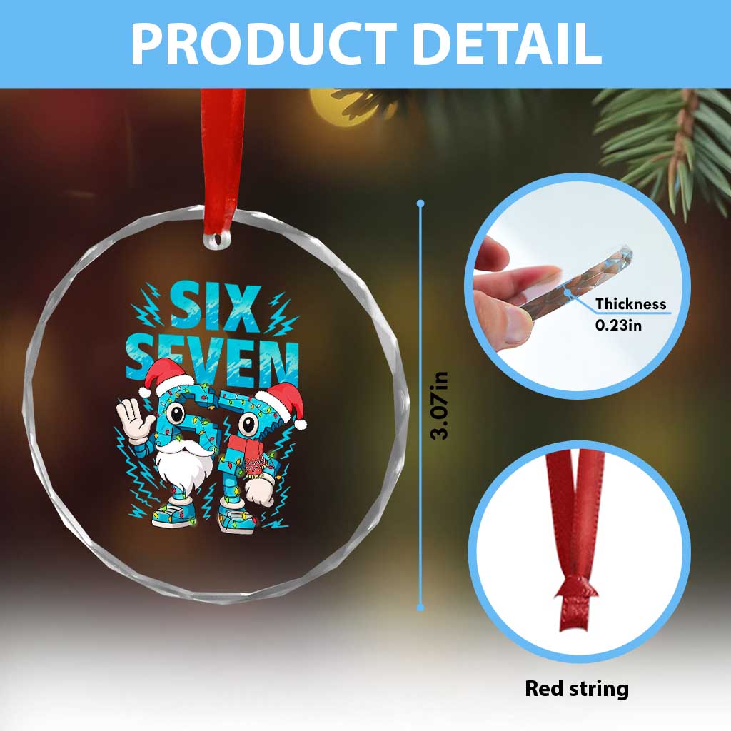 67 Six Seven Christmas Crystal Glass Ornament Funny Italian Brainrot Meme TS14 Print Your Wear